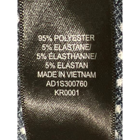 Adrianna Papell Blue Polka Dot Dress, Size M, V-Neck, Asymmetric Hem - Picture 9 of 13